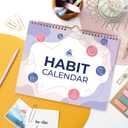 Clever Fox Habit Calendar Circle  24-Month Inspirational Daily Habit Tracker with Colorful Pages  Routine & Goal Planner Journal (White & Lavender)