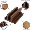 S&A WOODCRAFT 3 Slots Acacia Wood Vertical Laptop Stand, Adjustable Wooden Laptop Holder, Non-Slip Laptop Dock Compatible with Apple MacBook, Microsoft Surface, Gaming Laptops, IPad, Tablets