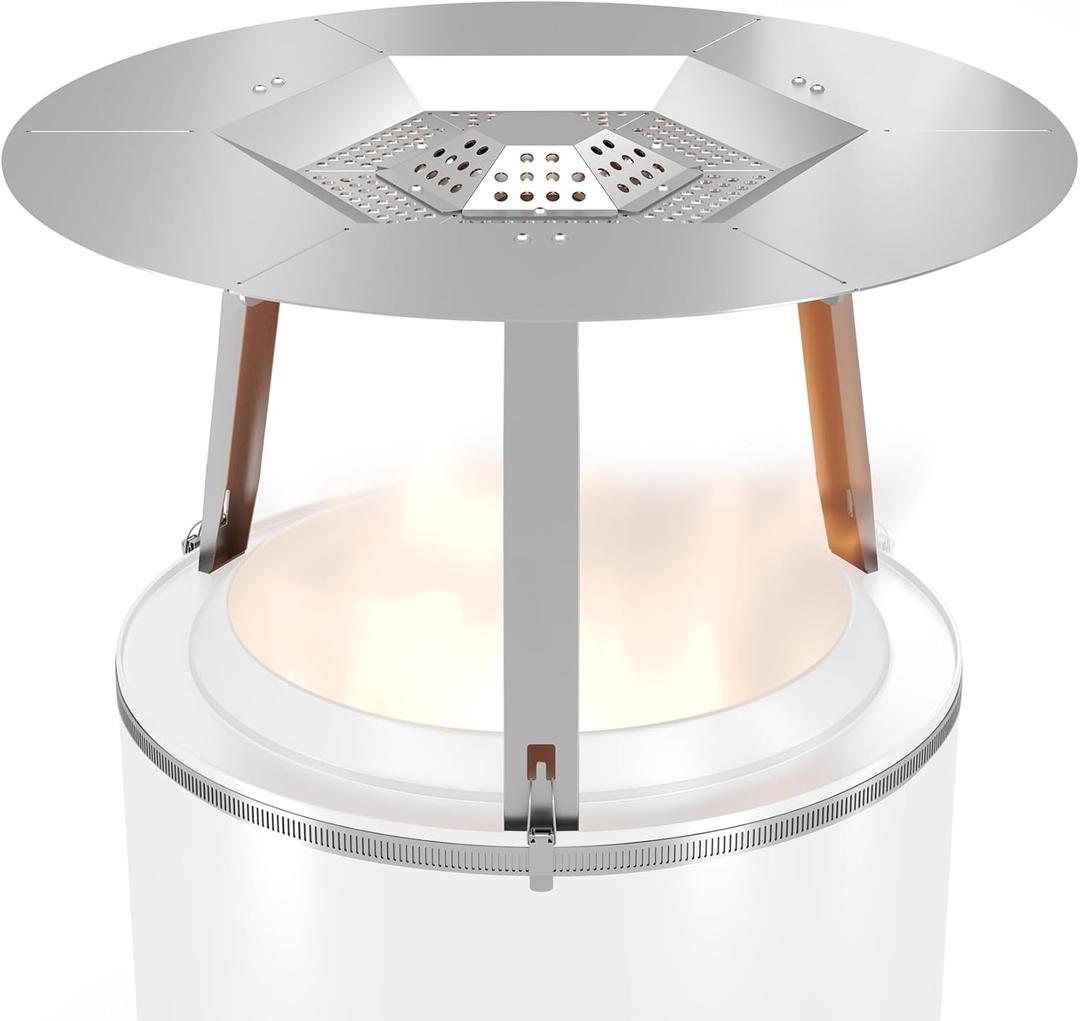 Upgraded Heat Deflector for Solo Stove Ranger 15, 304 Stainless Steel Heat Diffuser with Detachable Legs & Fix Hoop, Capture and Redirect Warmth, Camping Accessory