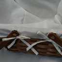 Wickerwise Handwoven Wood Chip Picnic Basket with Double Folding Handles & Removable Liner Ideal for Storage, Gift Packing, Easter, Camping, and Birthdays, White Large