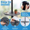 Novabright 20" Outdoor Adjustable Umbrella Table with 1.5" Hole, HDPE Patio Umbrella Pole Table Tray, Portable Round Top Height Adjustable for Grassland Patio, Backyard, Beach, Garden, Poolside