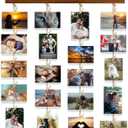 CJIAWYS Picture Frames Collage Wall Decor Photo Collage Frame Hanging Photo Display, Felt Letter Board with 340 Letters and 30 Clips, Unique Rustic DIY Photo Frames for Family Best Friends