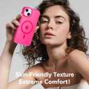 Thomo Upgraded Magnetic for iPhone 15 Plus Case [Compatible with Magsafe] [Mil-Grade Protection], Pocket-Friendly, Slim Translucent Phone Case Cover for iPhone 15 Plus 6.7", Hot Pink
