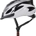 UPANBIKE Adult Bike Helmet - One-Piece Adjustable Safety Protection for Mountain & Road Bikes (Black+White)