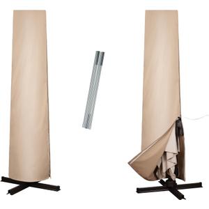 Patio Umbrella Cover for 9ft to 13ft Outdoor Umbrella, 600D Waterproof UV Resistant Cantilever Umbrella Cover with Zipper and Rod Patio Umbrella Cover for 9ft to 13ft Outdoor Umbrella, 600D Waterproof UV Resistant Cantilever Umbrella Cover with Zipper and Rod