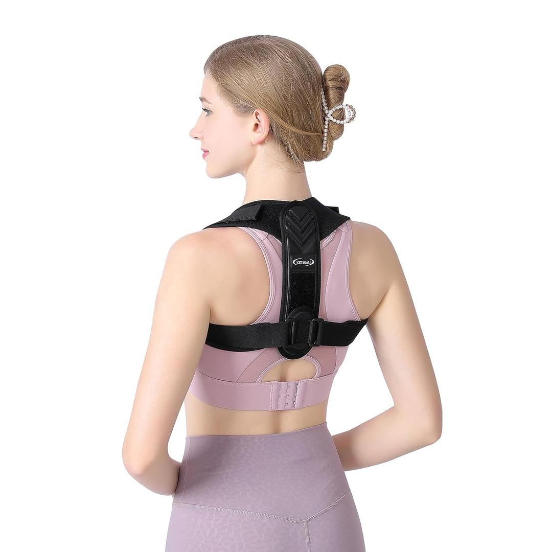 Alsoay Posture Corrector for Women and Men, Adjustable Upper Back Brace for Clavicle Support, Back Straightener Providing Pain Relief from Neck, Back, and Shoulder