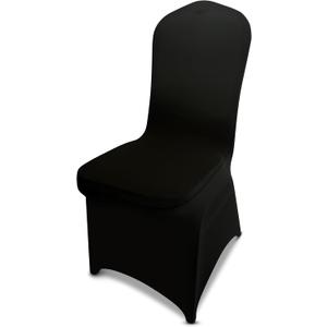 12 Pcs Black Stretch Chair Covers - Premium Polyester Spandex Slipcovers for Wedding, Party, Banquet, Dining & Event Chairs
