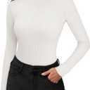 MANGOPOP Long Sleeve Shirts for Women Thermal Ribbed Crew Neck Lightweight Sweater Fitted Fall Winter Womens Tops 2025 Trendy (XL)