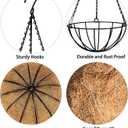 Kingbuy 10 Inch Hanging Planter Basket with Coconut Liner Wire Plant Holder Chain Flower Baskets Pot Hanger Home Garden Decoration for Indoor Outdoor, 2 Pack
