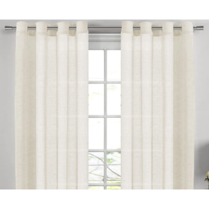 H.VERSAILTEX Natural Linen Semi Sheer Curtains for Living Room Extra Long Curtains Made of Rich Linen Soft Material, Nickel Grommet Window Panel Drapes (Set of 2, 52 by 108 Inch, Ivory)