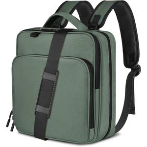 Zipper Binder Bag, 2-inch 3-Rings with Multiple Pockets File Folder - 500 Sheet Capacity, Up to 14 Laptop and Tablet, Detachable Backpack Straps & Shoulder Use for School