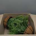 2 Set Fake Ferns with Hanging Baskets, UV Resistant Fake Hanging Ferns Plants, Outdoor Artificial Hanging Plants for Front Porch Garden Balcony Patio Home Decor, No Assembly (Green X 2)