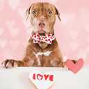 Elegant little tail Valentine's Dog Collar, Cute Pink Heart Pet Collars Soft Dog Puppy Collar Female or Male Adjustable Cotton Pet Collars with Bow for Small Medium Large Dogs (Medium (Pack of 1))