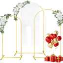 Wedding Arch Backdrop Stand 7.2FT, 6.6FT, 6 FT Set of 3 Gold Metal Arch Balloon Stand for Wedding Baby Shower Ceremony Birthday Party Balloon Arch