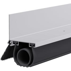 10ft Universal Garage Door Seal Bottom, Heavy-Duty L-Shape Aluminum Track with High-Density Weather Brush & EPDM Rubber, Triple-Layer Sealing for Uneven Floors, Includes Pro-Manual & SS Screws
