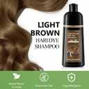 HIS&HERCHOICE Light Brown Hair Dye Shampoo, 3-in-1 Hair Color for Gray Coverage, Ammonia & Paraben Free with 6 Natural Herbal Ingredients, Semi-Permanent Color Shampoo for Women & Men