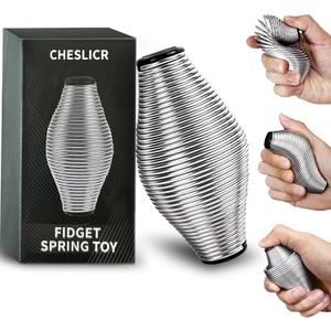 Metal Fidget Spring Toys, Adults 20LB Stainless Steel Stress Ball Cool Gadget Office Desk Silent ADHD Anxiety Relief Item Stocking Stuffer Gift for Teen Boy Men