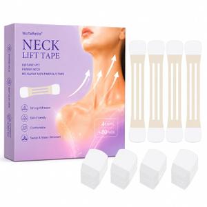 Neck Tape Lifting Invisible for Women, 80 PCS + 4 Strips Instant Neck Lift Tape, Waterproof Invisible Strips for Double Chin, Wrinkles & Sagging Skin, Non-Surgical Neck Firming 80 (70)