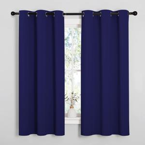 NICETOWN Blackout Curtain Panels, Window Treatment Energy Saving Thermal Insulated Solid Grommet Blackout Drapes/Draperies (Royal Blue, 1 Pair, 34 by 54)