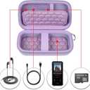 Comecase MP3 & MP4 Player Case for SOULCKER/G.G.Martinsen/Grtdhx/iPod Nano/Sandisk Music Player/Sony NW-A45 and Other Music Players with Bluetooth. Fit for Earbuds, USB Cable, Memory Card Purple