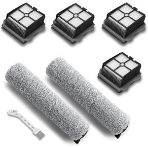 Replacement Parts for iFloor 3/Floor One S3 Wet Dry Vacuum Cleaner, 2 Pack Brush Rollers + 4 Pack Vacuum Filters
