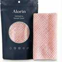 Alorin Exfoliating Shower Towel, Alorin Silver Towel, Exfoliating Skin Bath Loofah, Premium Scrub Wash Cloth for Body Face, Exfoliating Washcloth for Men and Woman (Pink)