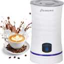 Electric Milk Frother, Automatic Milk Steamer, 4-IN-1 Hot & Cold Foam Maker-8.4oz/240ml Milk Warmer for Latte, Cappuccinos, Silent Operation & Shut-off (White)