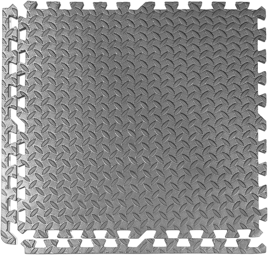 GWT Puzzle Exercise Mat, EVA Foam Interlocking Floor Tiles for Home Gym, Workout Equipment, treadmill, Protective Flooring, Fit Tile 24 SQ FT (6 Pcs)