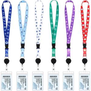 6 Pcs Cruise Lanyards for Cruise Ship Cards, Cruise Lanyard Retractable Cruise Ship Lanyards with Waterproof Detachable Badge Holder for Cruise Ship Essentials (Simple Style)