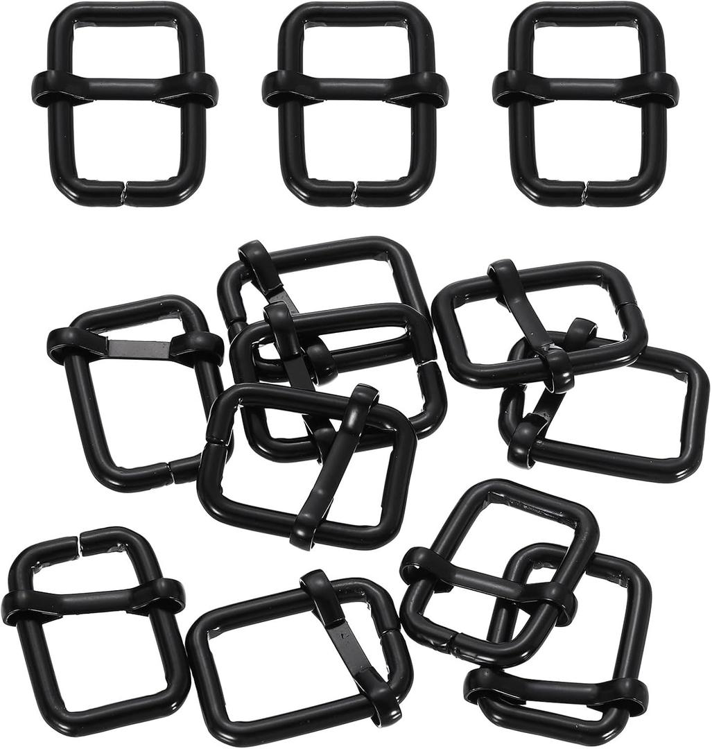 Uxcell Metal Roller Buckle, Adjustable Tri-Glides Slide Buckles Strap Belt Keeper with Movable Bar for Bag Purse Making