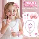 Toddler Purse Gifts for Girls, Little Girl Gifts Princess Dress Up Jewelry Mermaid Toys Mini Mouse Ears Birthday Gifts for Girls 3 4 5 6 7 8 Year old (A, Pink)