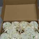 10 Pack 3 inch Artificial Rose Satin Pomander Kissing Balls for Home Wall Wedding Party Ceremony Decoration,Cream