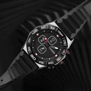 Citizen CZ Smart PQ2 Hybrid Smartwatch with YouQ Wellness app Featuring IBM Watson AI and NASA Research, Black and White Customizable Display, Bluetooth, HR, Activity Tracker, 18-Day Battery Life