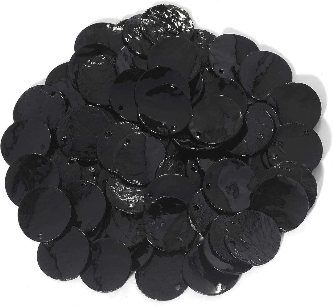 Firstmeet Shell Beads 150pcs Natural 15mm Flat Round Mussel Shell Coin Drop Charm Beads with Iridescent Back for Handcraft Jewelry Making(DIY-1023-Black-15)