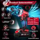 20V Cordless Drill Set,Electric Power Drill Cordless,Power Drill Drivers,Electric Screwdriver - 2.0Ah Batteries, 30Nm21+1 Torque,2 Speed,34pcs Acessories,Built-in LED,Kit for Home,Red