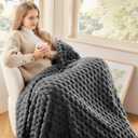 NEWCOSPLAY Super Soft Throw Blanket Grey Premium Silky Flannel Fleece 3D Clouds Stylish Jacquard Lightweight Bed Blanket All Season Use 350GSM (Grey, Throw(50"x60"))