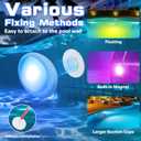 Askyli Pool Lights for Above Ground Pools, Upgraded Rechargeable Dynamic Lighting Inground Pool Lights that Float w/Remote, 16H Runtimes Underwater LED Pools Light with Timer Off for Hot Tub Pond-2PC, 4.7 inch
