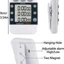 Digital Dual Kitchen Timer for Cooking, 3 Channels Count Down/up Triple Multi Timers for Food, Magnetic Memory-Preset Large-Display Adjustable Alarm Volume, 3A Battery Included