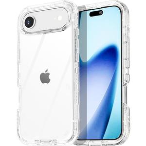 2 x AICase for iPhone Air Case Clear 3 in 1 Heavy Duty Drop Protection Full Body Rugged Shockproof/Dust Proof Triple Layer Transparent Military Protective Tough Durable Cover for iPhone Air 6.5"_1