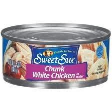 Sweet Sue Chunk White Chicken in Water 5oz (Pack of 3), Best By 08/17/2027