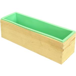 Flexible Rectangular Soap Silicone Loaf Mold Wood Box for 42oz Soap Making Supplies (Green)