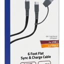 ZGear 6 Foot Flat Sync & Charge Cable For USB C To USB A