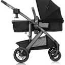 Evenflo Pivot Suite Modular Travel System with LiteMax Infant Car Seat, Dunloe Black