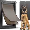 All Aluminum Dog Door for Exterior Door, Large Doggy Door, Heavy Duty Pet Door, Double Magnetic Flaps, Thermal Tnsulation, Energy Efficient, Sliding Lock Panel (Pets Up to 110Lb).