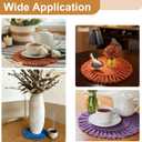 uxcell 4Pcs Boho Coasters, Round Handmade Woven Absorbent Coasters with Tassel Farmhouse Cup Mat Table Protection for Coffee Drink Mug Home Office Decor Housewarming Gift, Gray