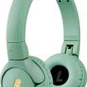 POGS Kids Bluetooth Wireless Headphones | The Gecko 2 | Foldable, Durable Headphones for Kids 3+ | Volume Limited 85 dB, Microphone | On-Ear | Wireless Music-Sharing Function (rGreen) (rGreem)