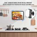 OHLPRO Tablet Wall Mount Holder for iPad, 360° Adjustable Swivel No-Drill 3M Adhesive Stand for Kitchen Compatible with 5-13 Inch Smartphones iPads Samsung Tab Fire HD Kindle & More Devices