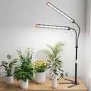 GooingTop Grow Light for Indoor Plants,5000K Full Spectrum Growing Plant Lamp with White Red Blue LED for Pots Succulents Seed Starting,Height Adjustable 10-32'' with Optional Dimming & Timer (XX Large, Black)