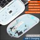 Bluetooth Wireless Mouse,4 Modes Mouse(BT5.2 & BT3.0 + USB-A & USB Type-C Mouse for Mac/MacBook Pro/MacBook pro/MacBook Air/PC/Mac/Laptop/Apple/ipad/Computer (Blue)