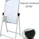 24"36" Double Sided Magnetic Whiteboard, Height Adjustable Dry Erase Board with Stand, Foldable A-Frame Whiteboard for Kids, Classroom, Office, Home with Markers, Eraser & Magnets